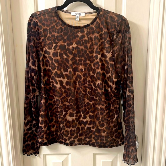 Edited by Remi Bader long sleeve mesh top MSRP $50 - Picture 1 of 9